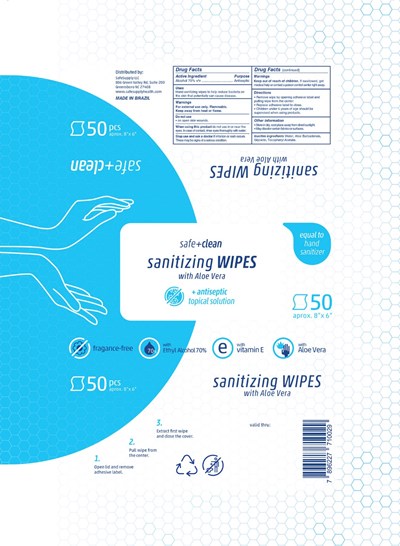 50 Pc Ndc: 79976-222-11 (Safesupply Productslabels Sanitizingwipes50 20 09 30 Jpg (1))